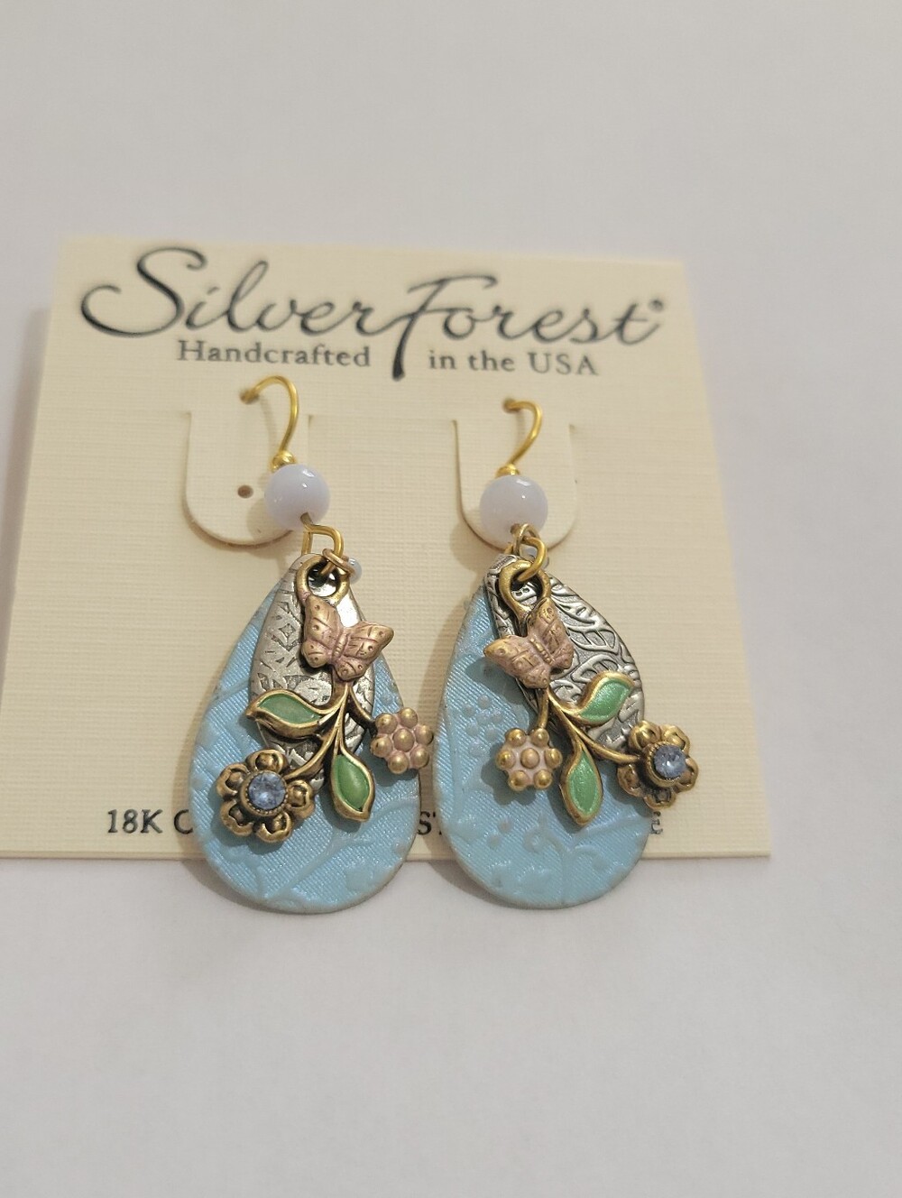 Silver Forest Floral Swag Earrings
